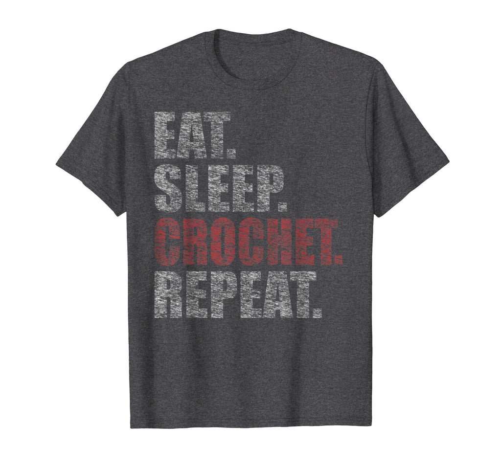 Eat Sleep Crochet Repeat Funny Retro T-Shirt