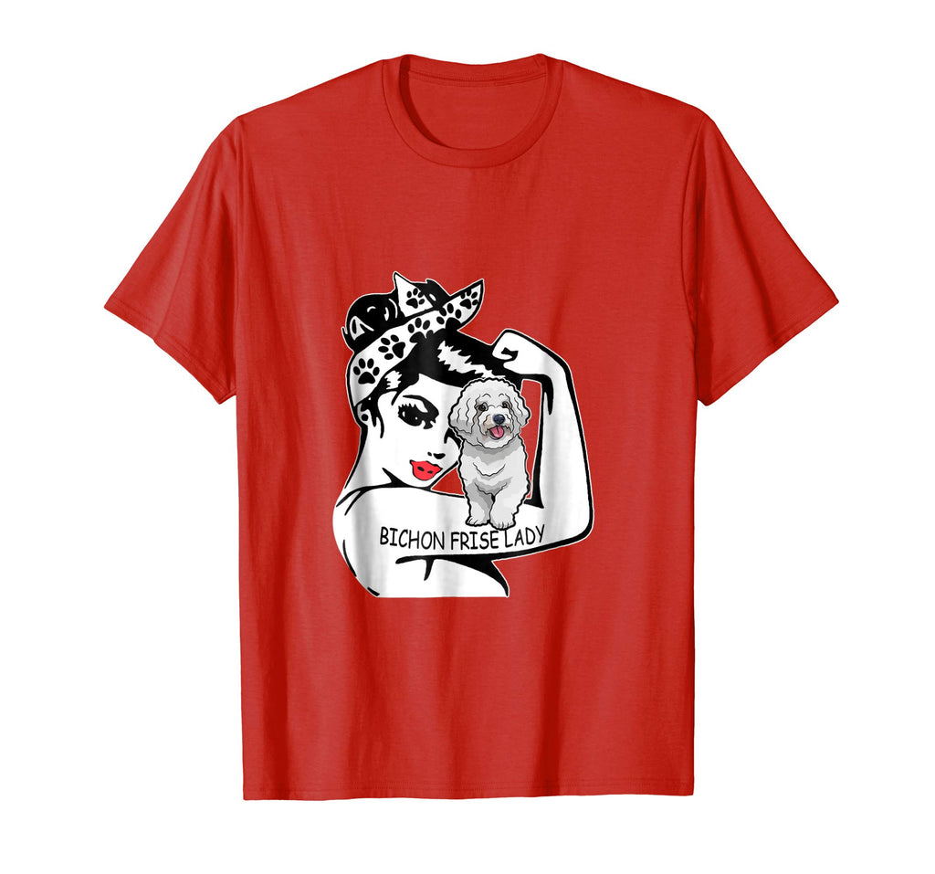 Bichon Frise Strong Lady T-shirt Funny Mom Birthday Gift