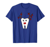 Antlers Red Nose Holiday Tooth Reindeer T-Shirt Funny Gifts