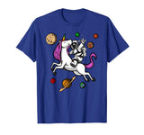 Astronaut Riding Unicorn Funny Space Boys Girls T-Shirt