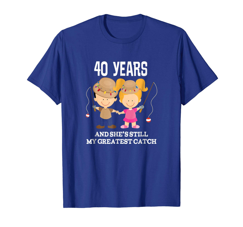 40th Wedding Anniversary Shirt Funny Mens Fishing T-shirt