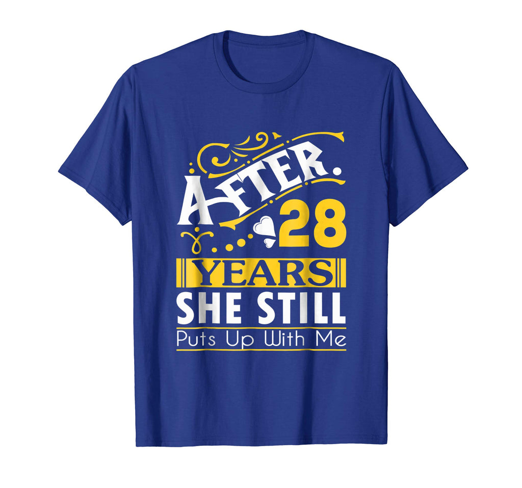 28th Wedding Anniversary Gift Funny T-Shirt for Husband