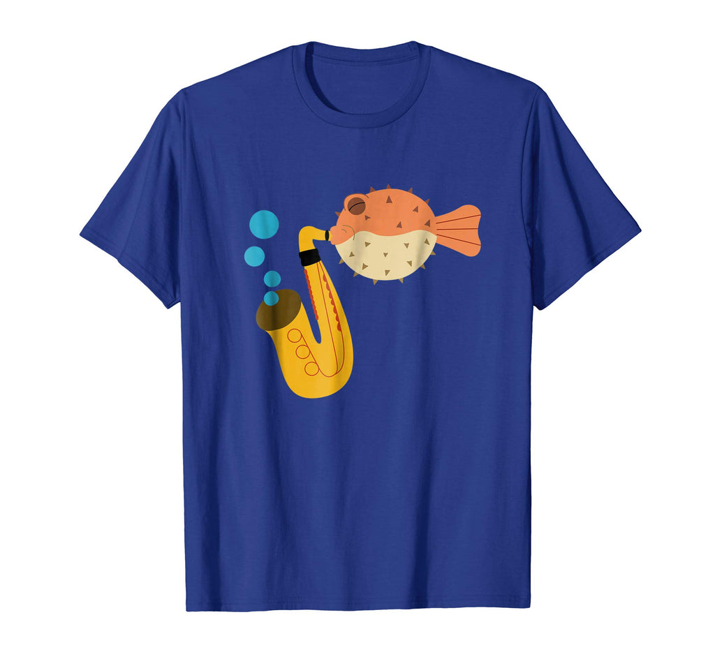 Blow Fish Playing Saxophone Music Funny Novelty T-Shirt