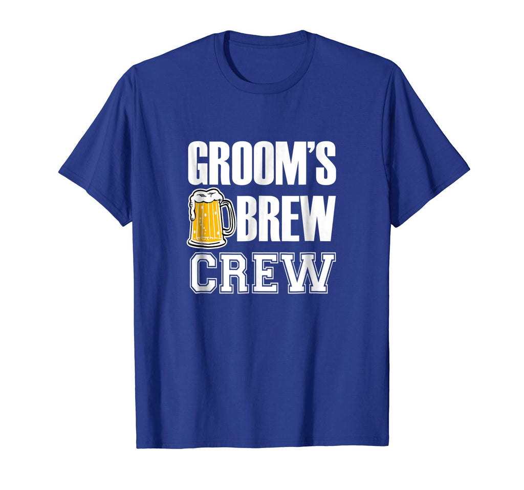 Mens Groom's Brew Crew Funny Groomsmen Bachelor Party Shirt