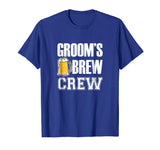 Mens Groom's Brew Crew Funny Groomsmen Bachelor Party Shirt