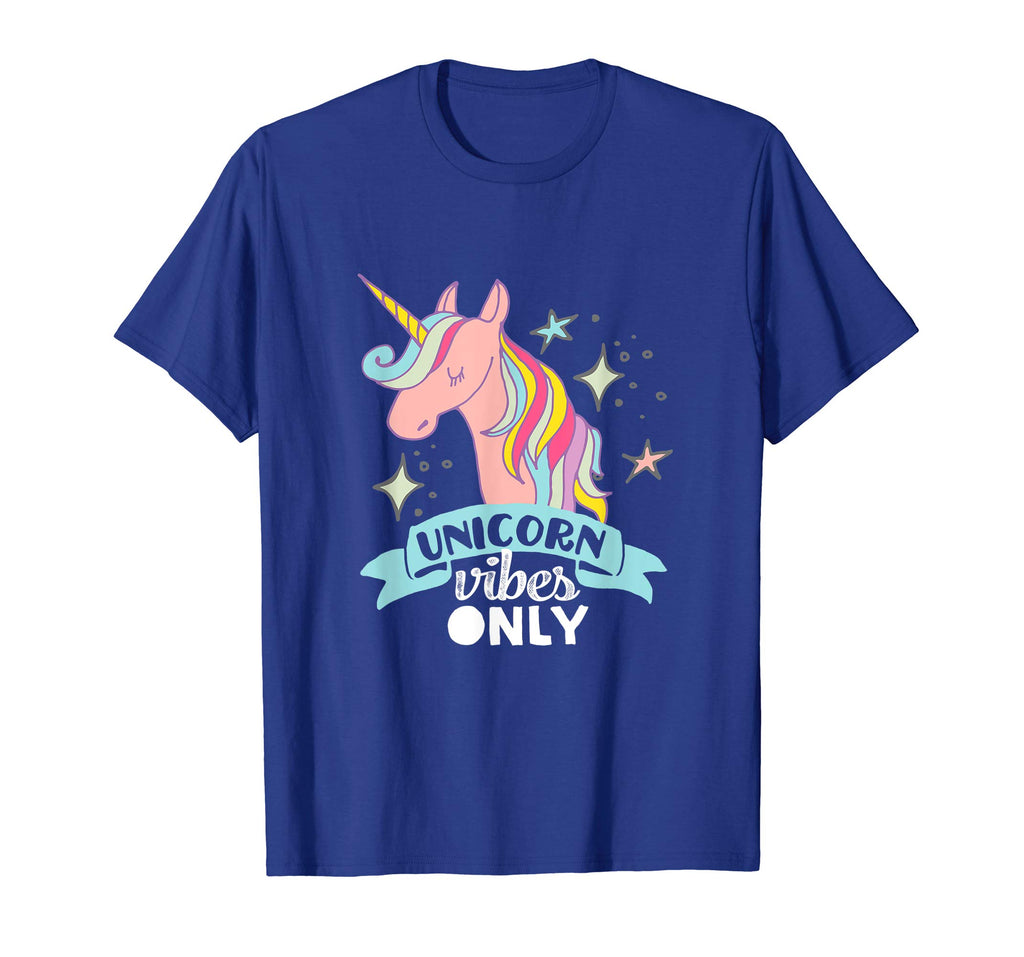Funny Unicorn Vibes Only T-shirt With Rainbow Sparkles