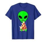 Alien Pizza T-Shirts Funny Alien Eating Pizza T-Shirts