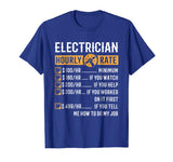 Funny Electrician Gifts - Electrician Hourly Rate T-Shirt