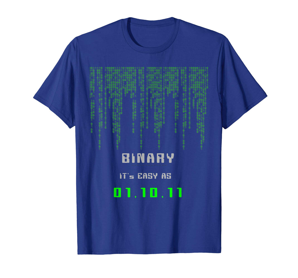 BINARY IT's EASY AS 1,2,3 Programming Coding Funny T-shirt
