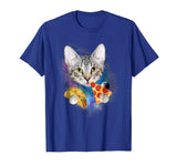 Funny Galaxy Cat Shirt | Space Cat Eat Pizza and Taco Shirt