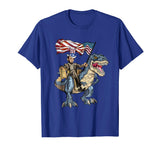 Abe Lincoln Murica T- Rex Shirt Funny 4th Of July USA Flag