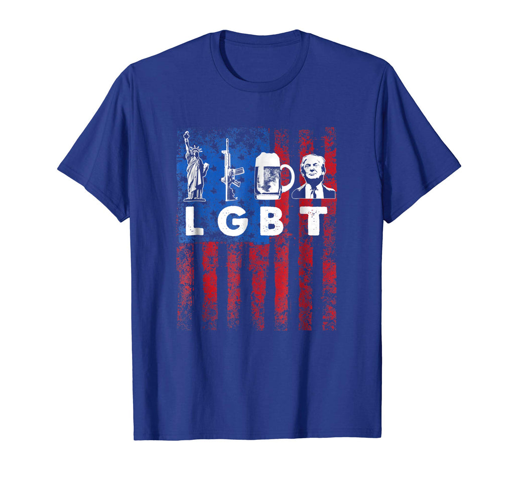 Funny LGBT Parody Liberty Guns Beer Trump Shirt USA Gift