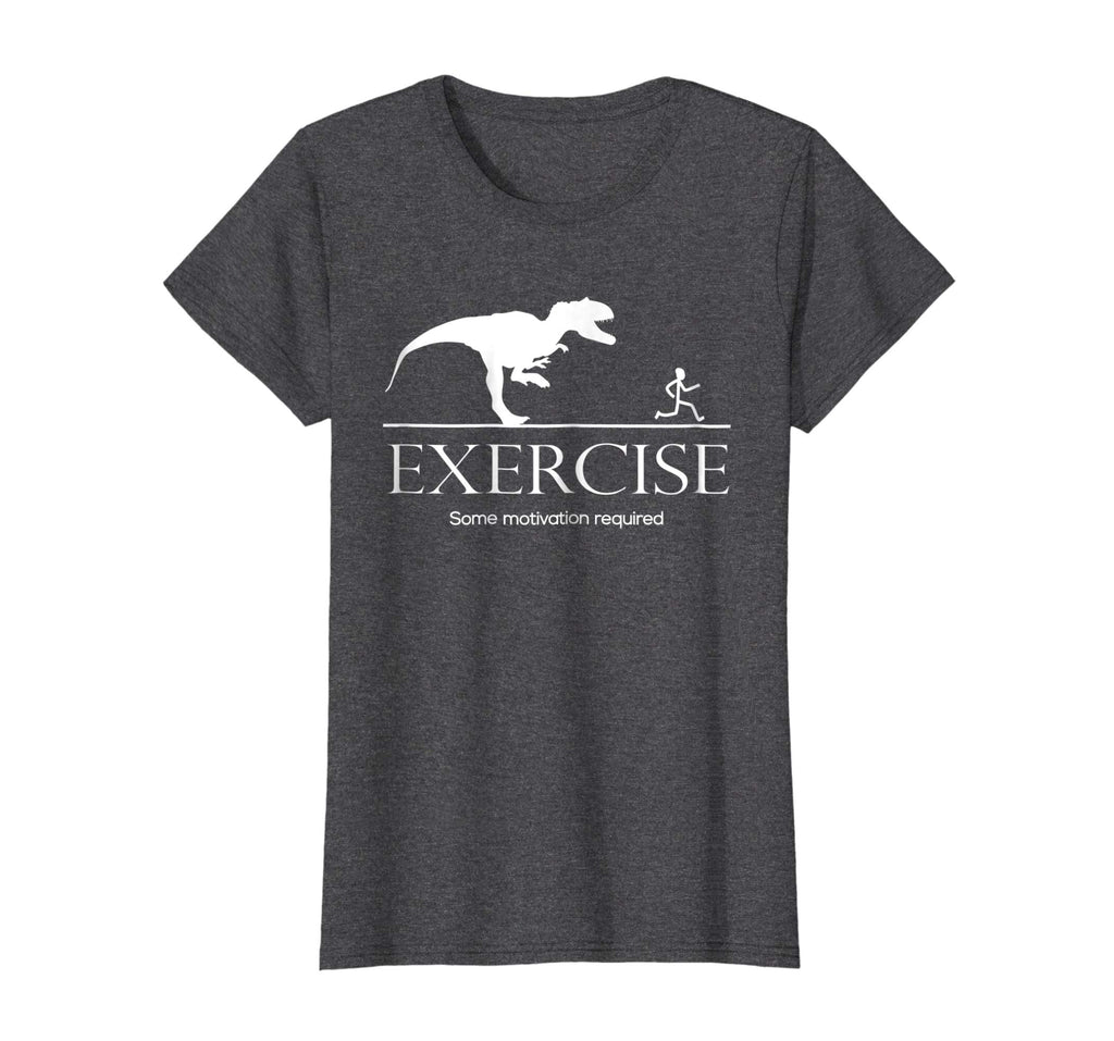 Exercise Motivation Required Funny T-rex Running Tshirt