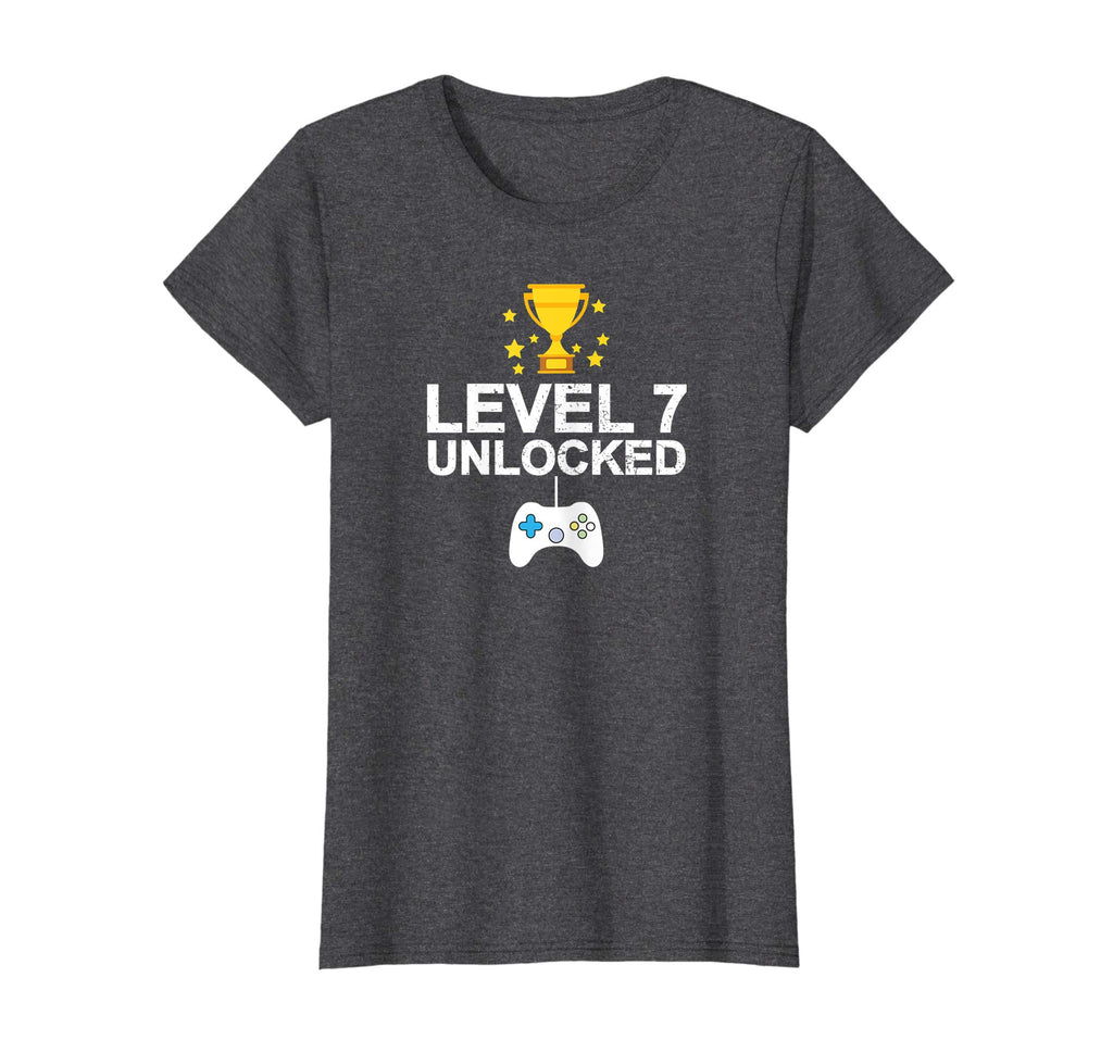 7th Birthday Level 7 Unlocked Funny T-shirt Gamer Gift Baby