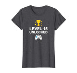 15th Birthday Level 15 Unlocked Funny T-shirt Gamer Gift Kid