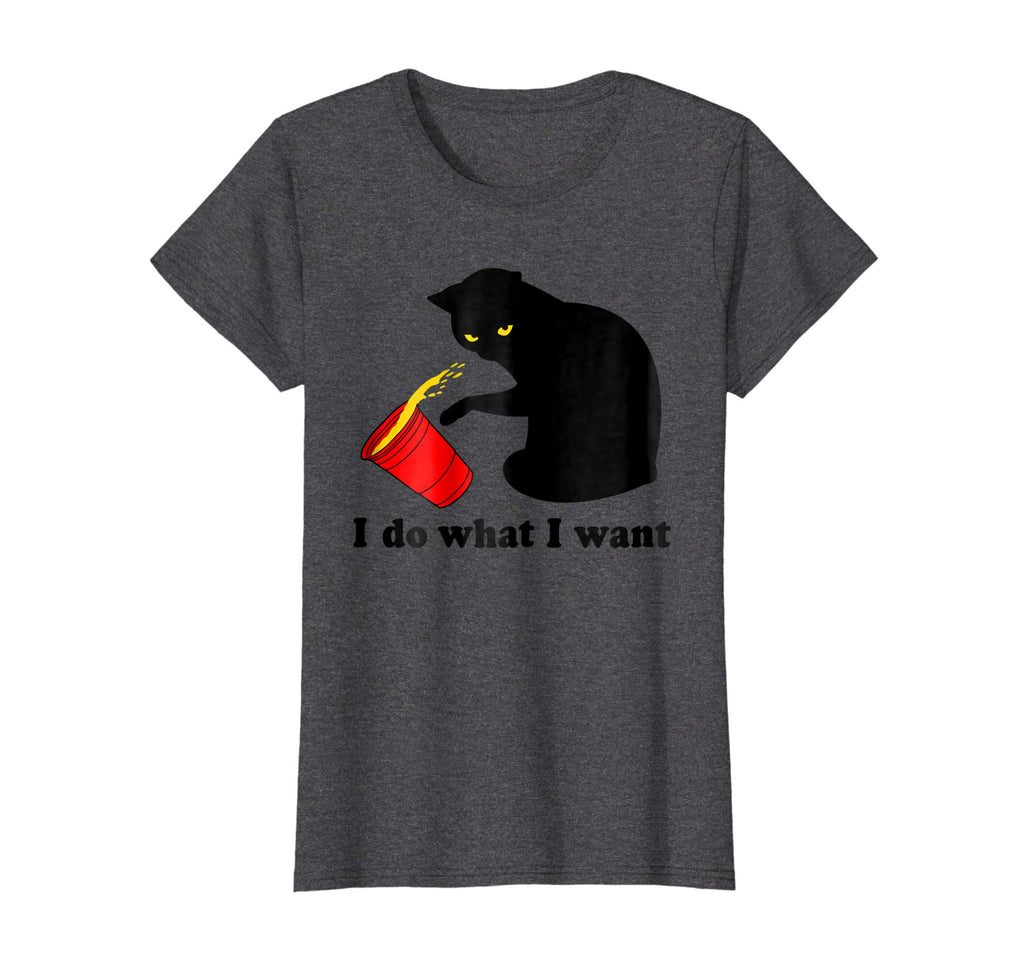 Do What I Want Black Cat Red Cup Funny Graphic T-Shirt