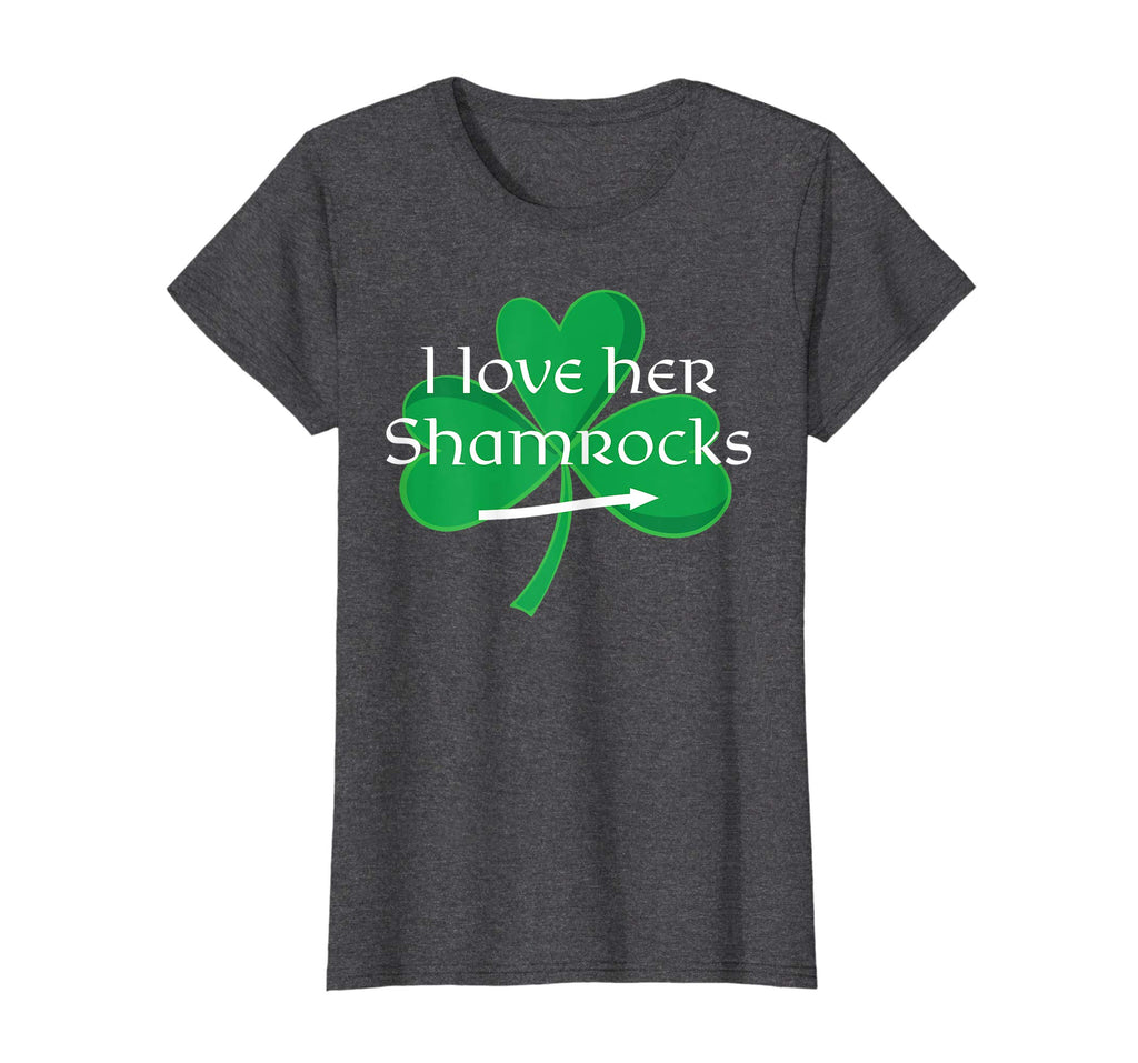 Funny Couples St. Patty's Day T-Shirt I Love Her Shamrocks