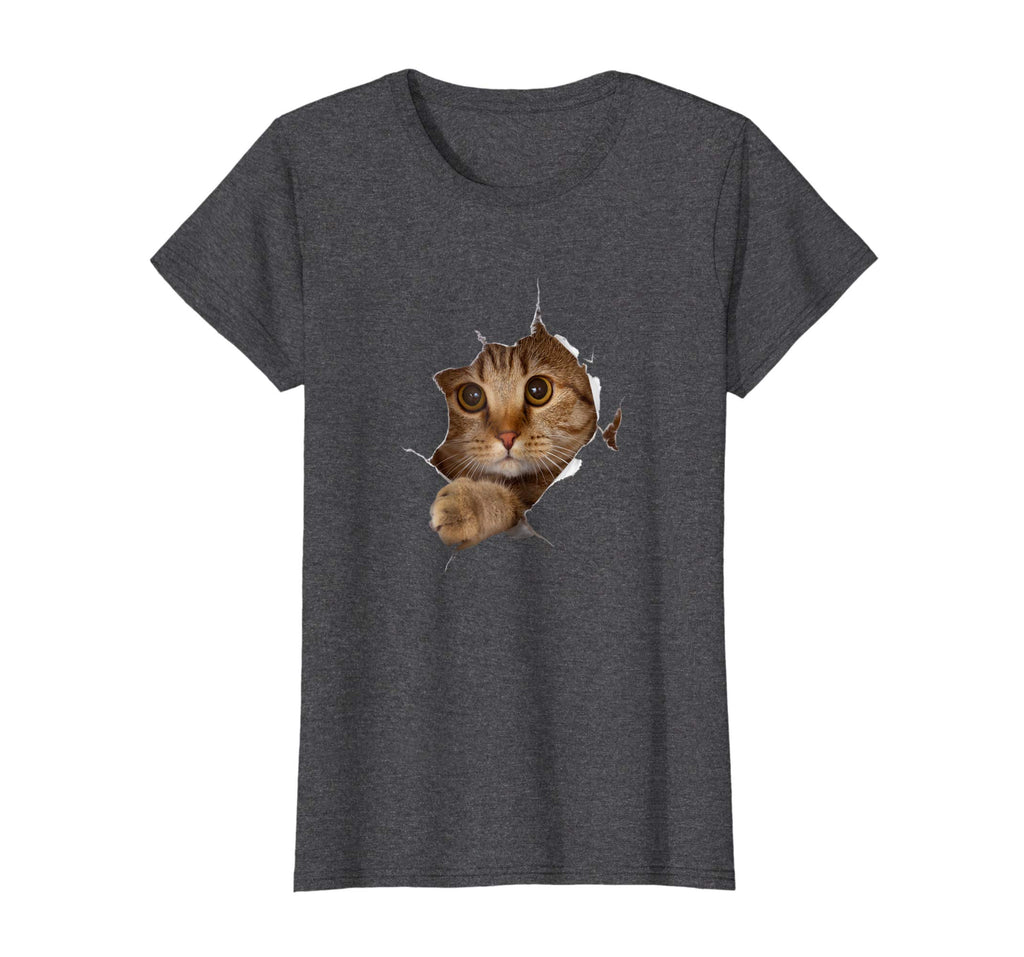Sweet Kitten Torn Cloth 3D T-Shirt - Funny Cat Lover Tee