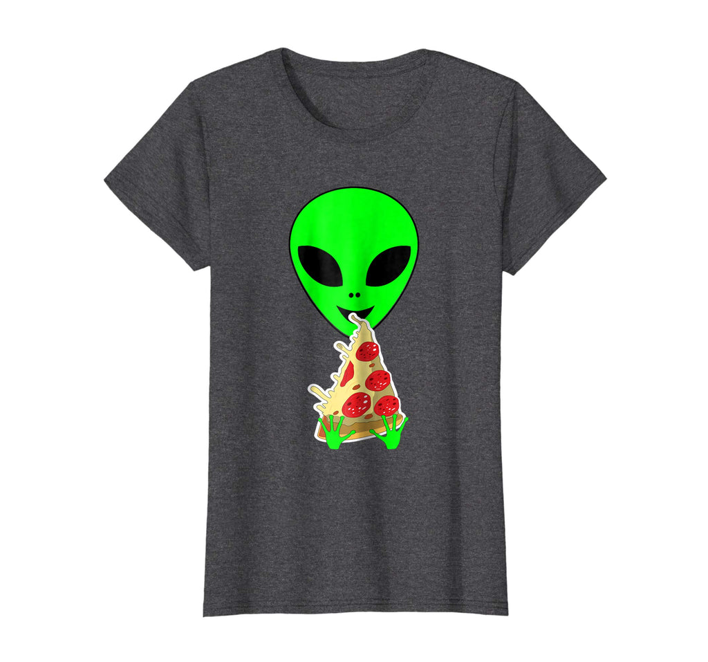 Alien Pizza T-Shirts Funny Alien Eating Pizza T-Shirts