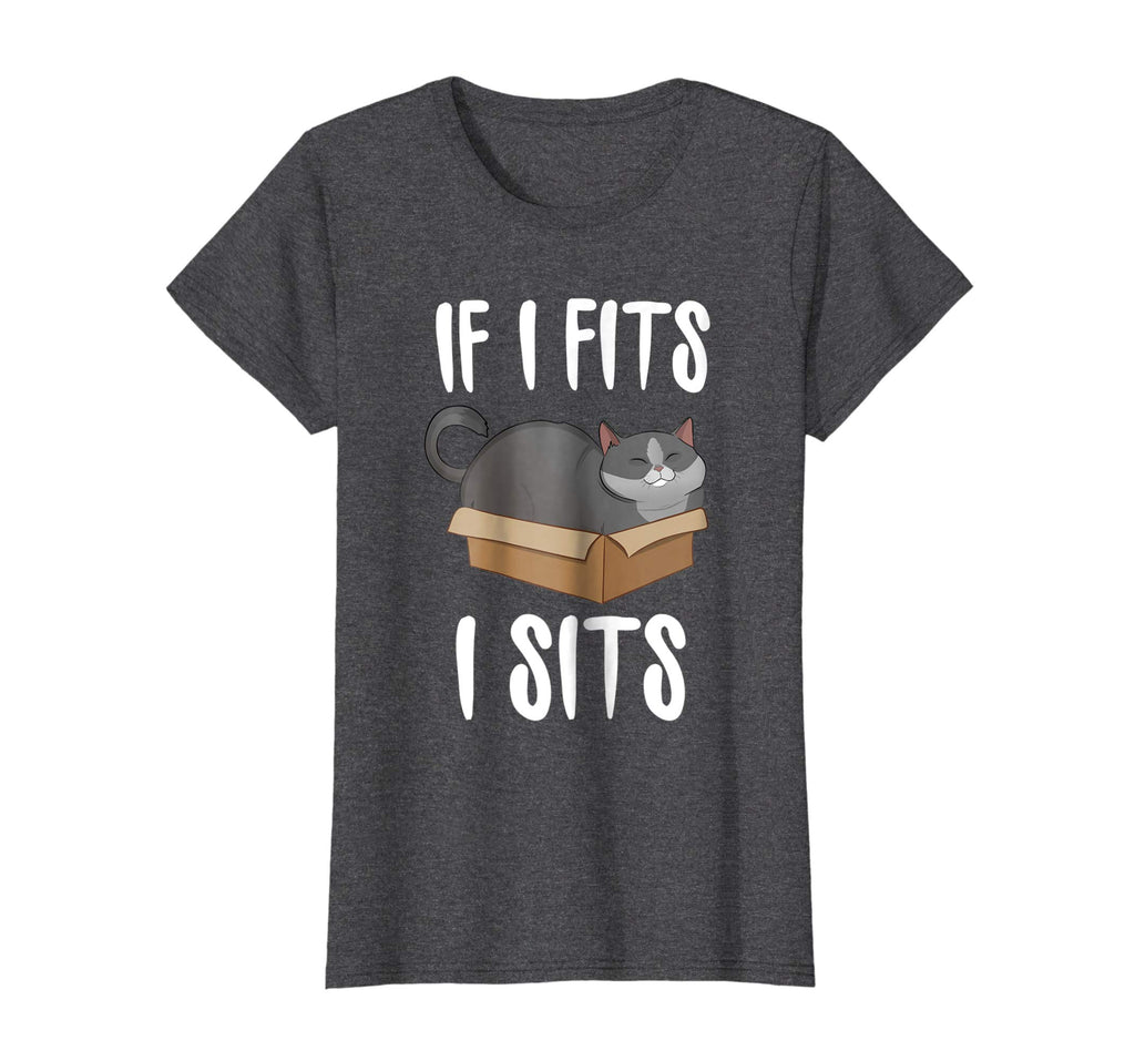 If I Fits I Sits Cat Meme Shirt Funny Cat In A Boxt T-shirt