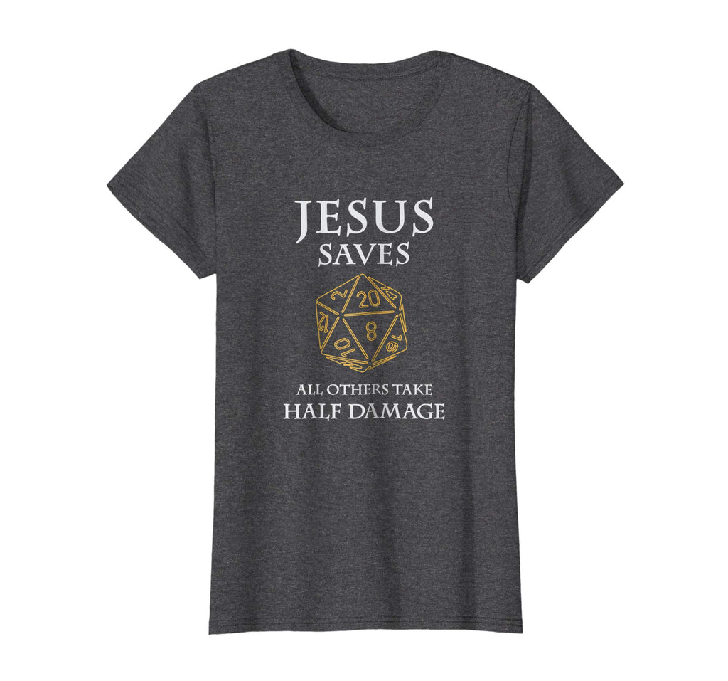 Role Playing Dungeons T-Shirt Funny Jesus Saves Fantasy RPG