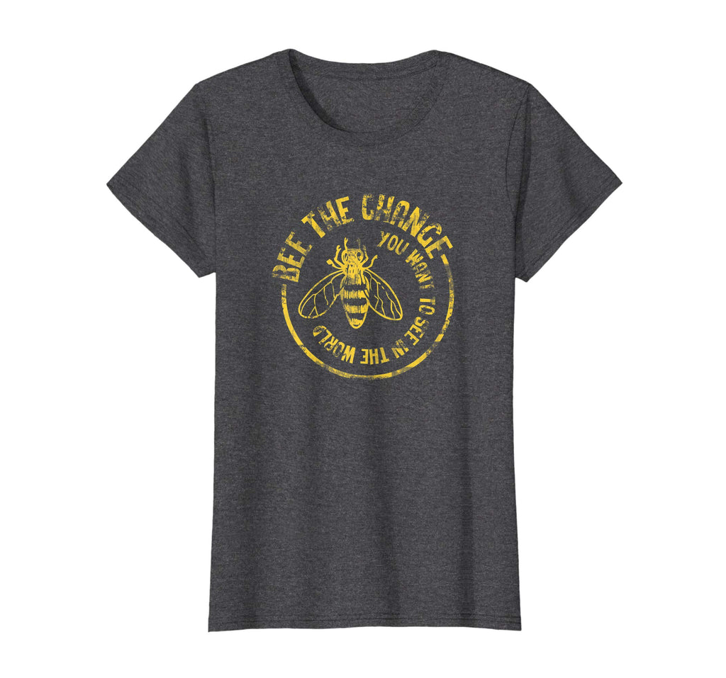 Bee The Change Funny Save The Bees Distressed T-Shirt