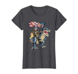 Abe Lincoln Murica T- Rex Shirt Funny 4th Of July USA Flag