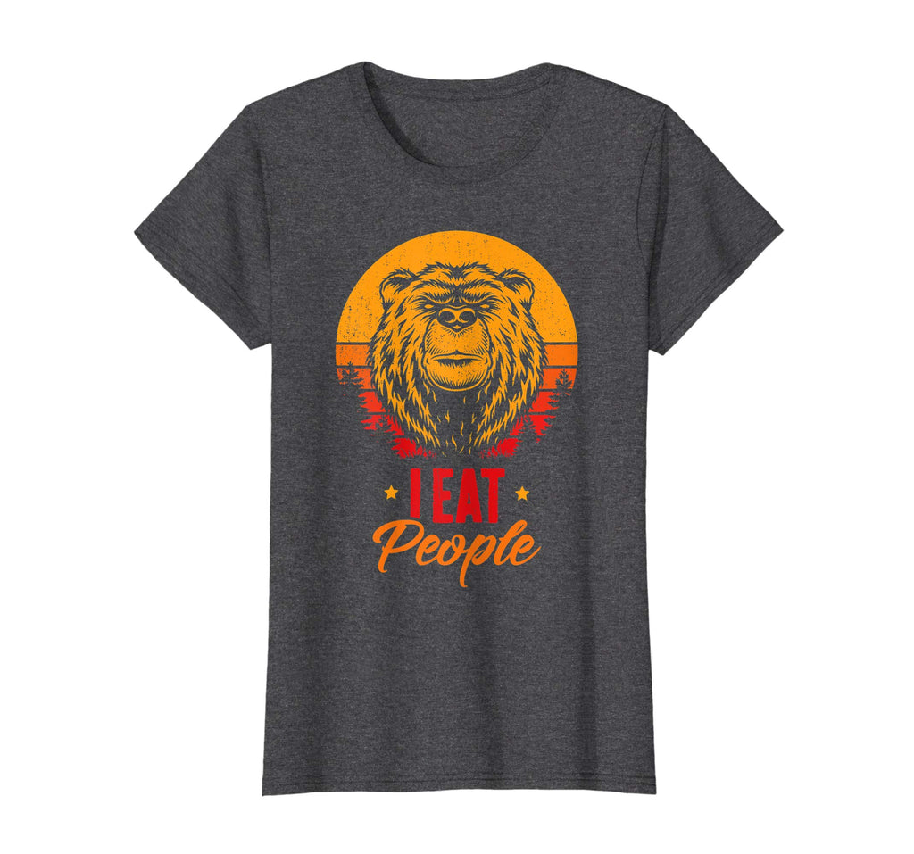 Camping Hiking I Hate People I Eat People Funny Bear T-Shirt