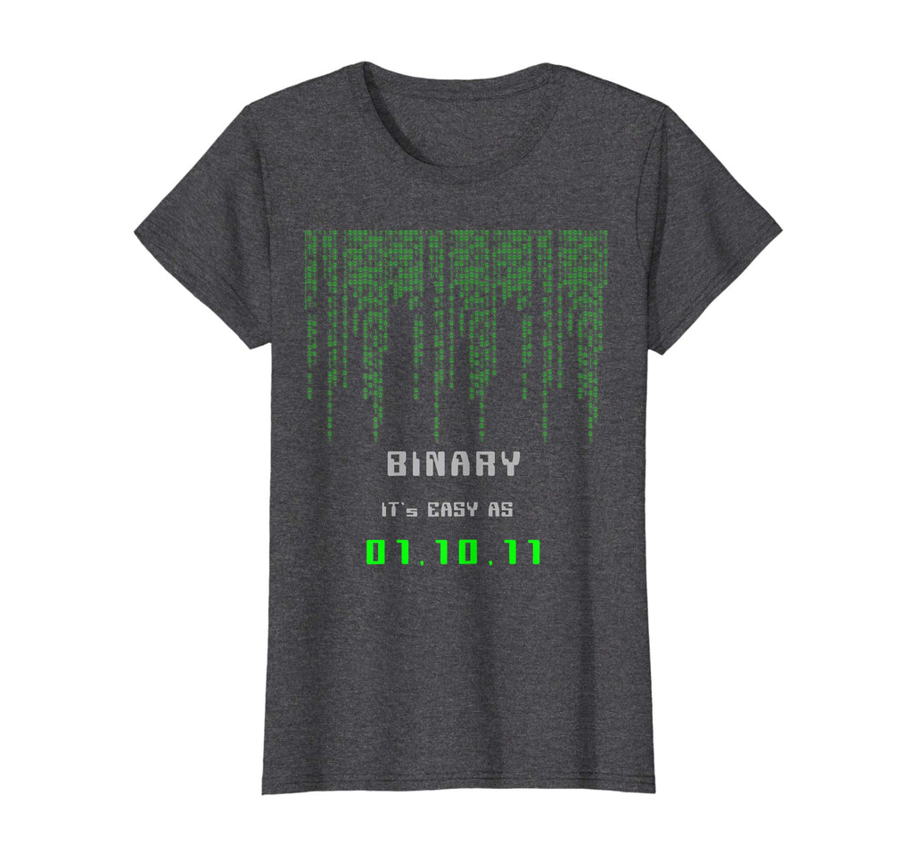 BINARY IT's EASY AS 1,2,3 Programming Coding Funny T-shirt