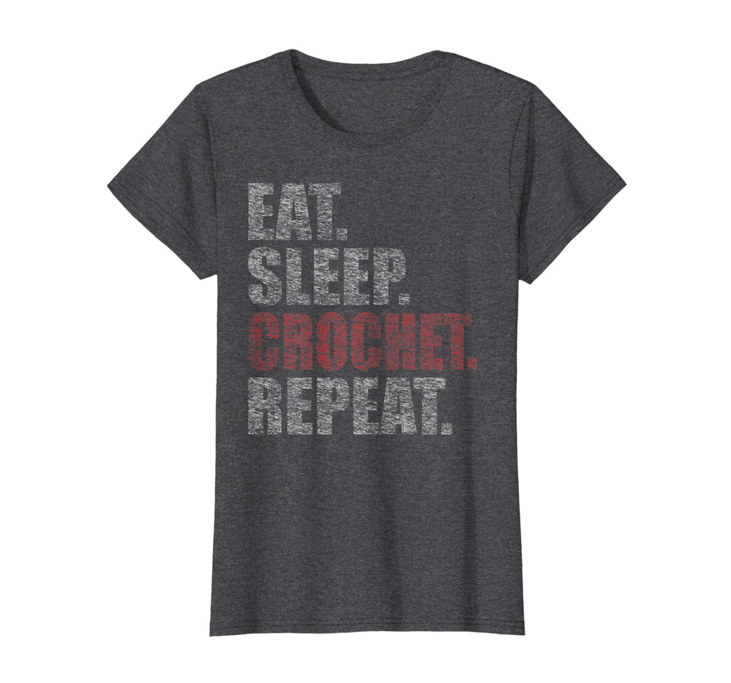 Eat Sleep Crochet Repeat Funny Retro T-Shirt