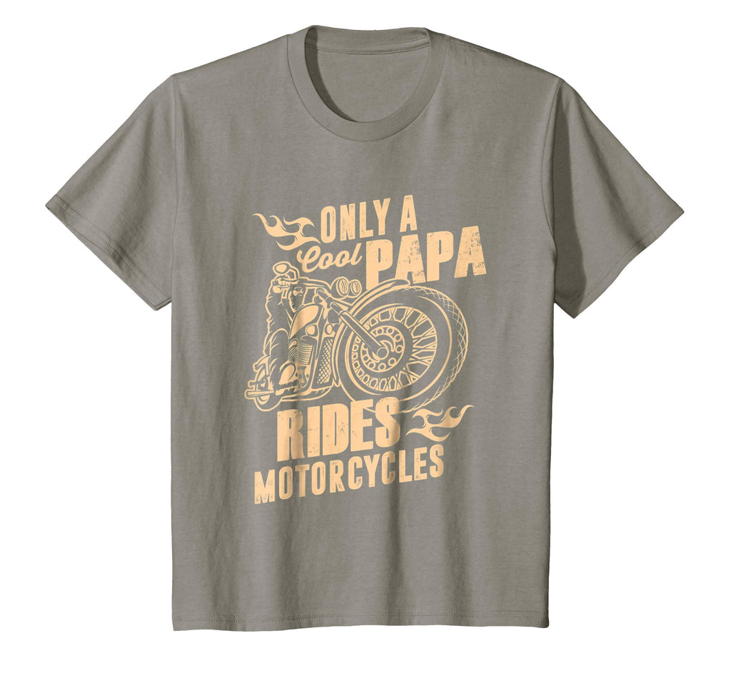 Only Cool Papa Rides Motorcycles T-Shirt Funny Father's Day