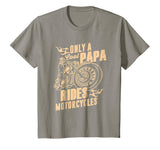 Only Cool Papa Rides Motorcycles T-Shirt Funny Father's Day