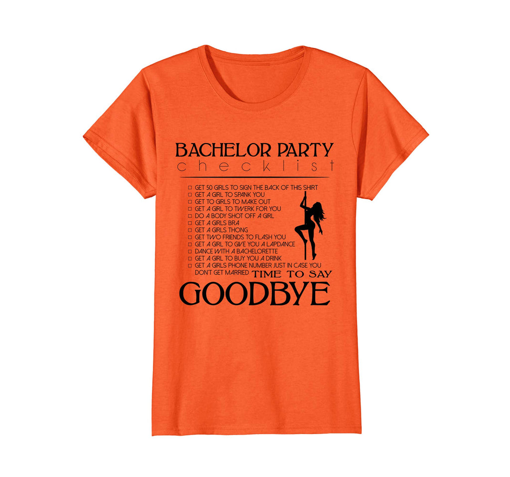 Bachelor Party Checklist Groomsman Funny Wedding Fiance Tee