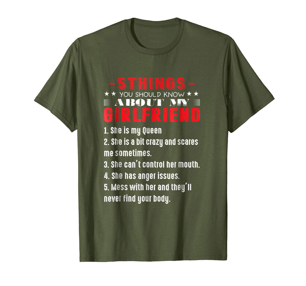 Mens 5 things you should know about my girlfriend funny T-shirt