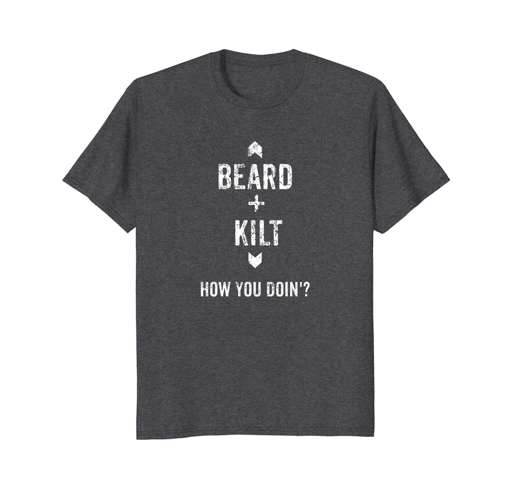 Beard Kilt Funny Scottish Distressed T-Shirt
