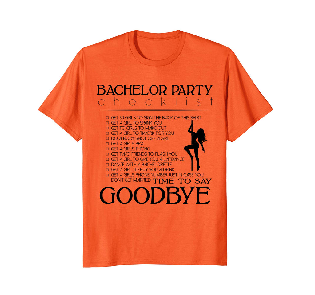 Bachelor Party Checklist Groomsman Funny Wedding Fiance Tee