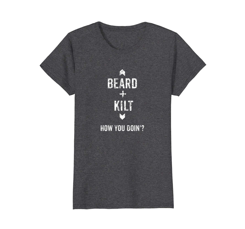 Beard Kilt Funny Scottish Distressed T-Shirt