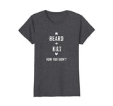 Beard Kilt Funny Scottish Distressed T-Shirt
