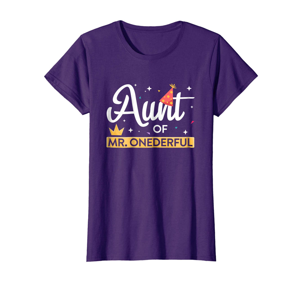 Aunt Of Mr. Onederful T-Shirt Funny First Birthday Nephew
