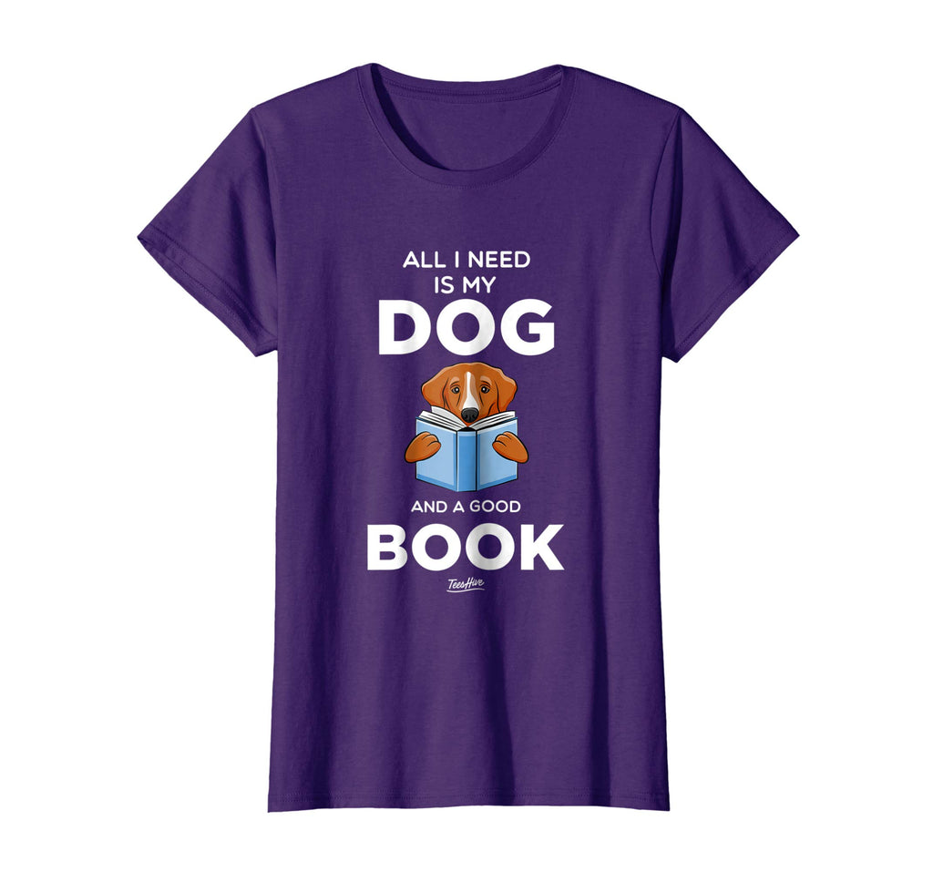 All I Need Is My Dog And A Good Book Funny Book Lover Shirt