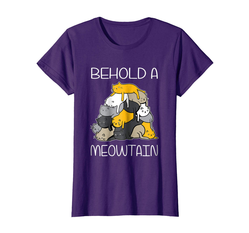 Funny Cat Shirt Behold A Meowtain Cat Mountain Tee T Shirt