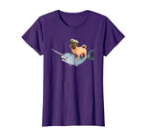 Captain Pug riding a Narwhal T-shirt Funny Pug Shirt