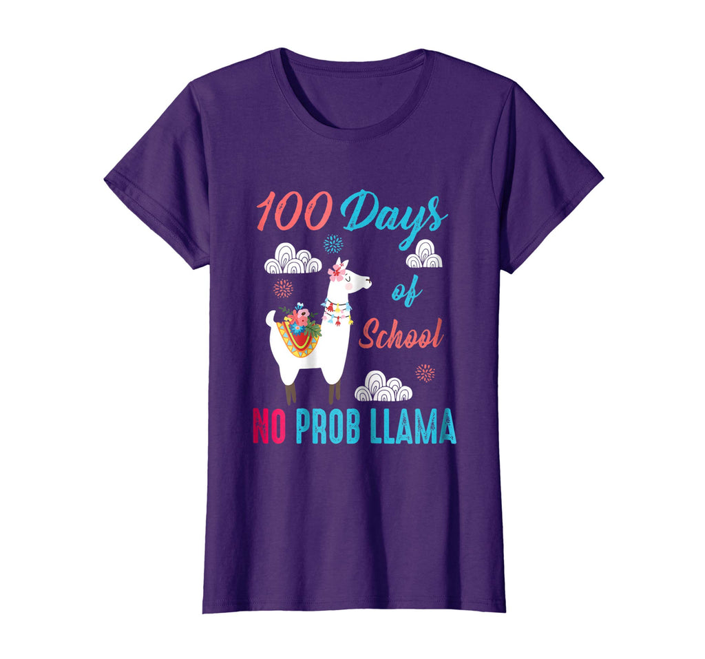 100 days of School Shirt No Prob Llama Funny Gift