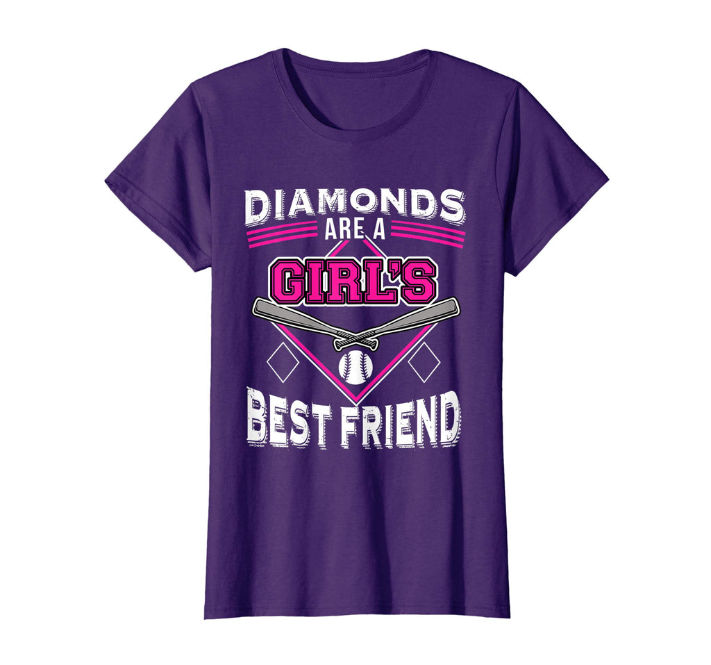 Funny Softball t-shirt - DIAMONDS ARE A GIRL'S BEST FRIEND