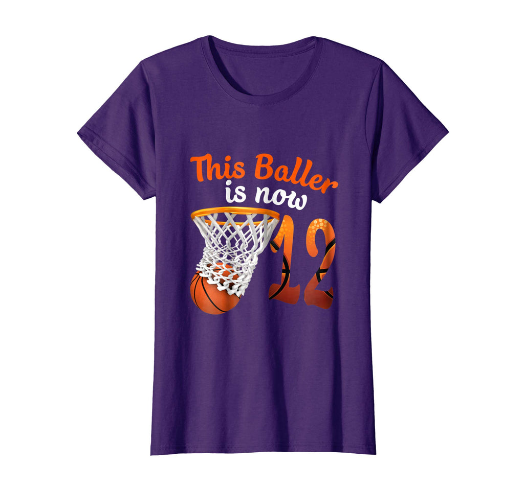 12th Birthday Basketball T-Shirt Funny 12 Years Old Gift