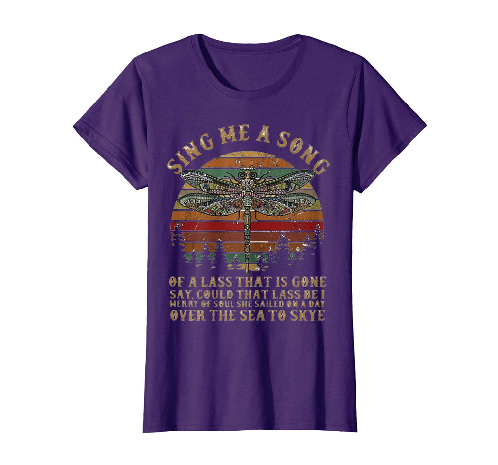 Dragonfly Sing Me A Song Retro Vintage Sunset Funny TShirt