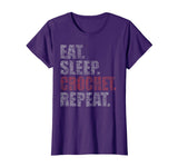 Eat Sleep Crochet Repeat Funny Retro T-Shirt