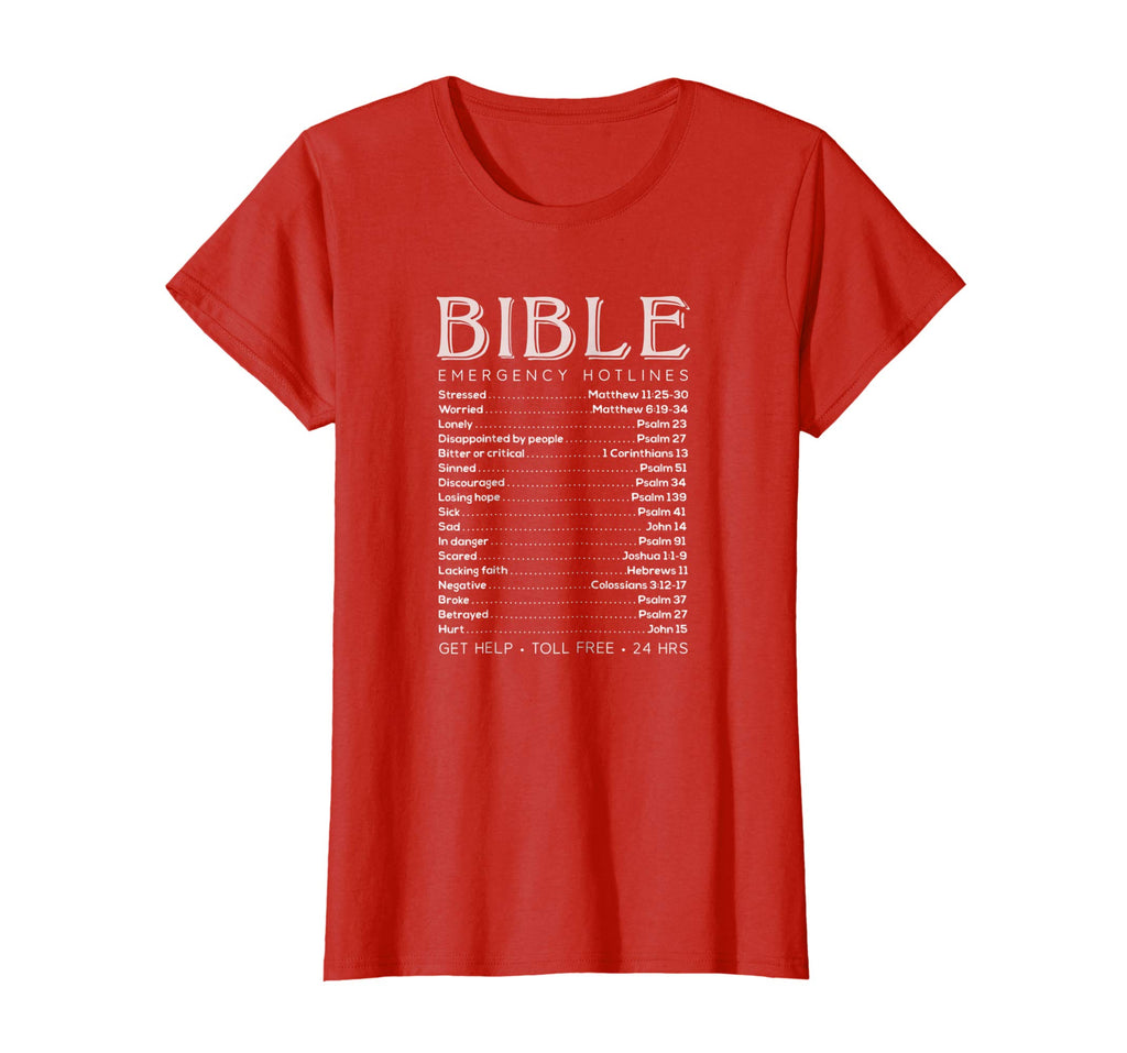 Bible Emergency Numbers Funny Hotline Tshirt Christian Gift