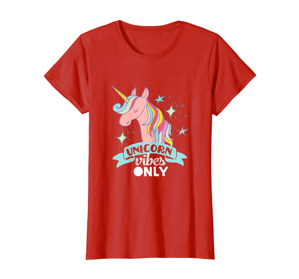 Funny Unicorn Vibes Only T-shirt With Rainbow Sparkles