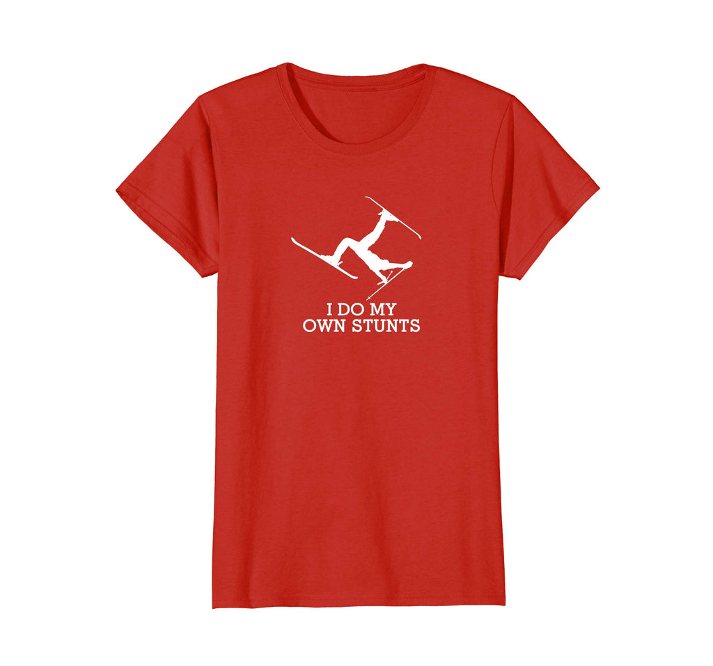 Funny Ski Shirt -Ski t Shirt -I Do My Own Stunts Skiing Tee